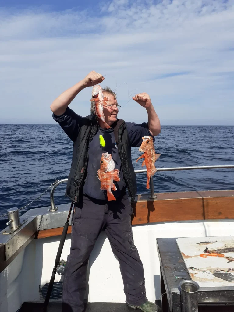 Angler celebrating a catch